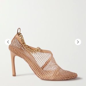Bottega Veneta Chain-embellished macramé and leather pumps